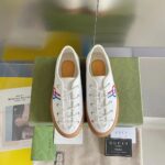 Gucci Unisex GG Interlocking G Sneaker Beige Organic Cotton Rubber Sole Flat - Imagen 4