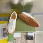 Gucci Unisex GG Interlocking G Sneaker Beige Organic Cotton Rubber Sole Flat - Imagen 8