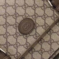 Gucci Unisex GG Messenger Bag Beige Ebony GG Supreme Canvas Leather (8)