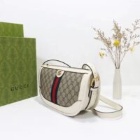 Gucci Unisex GG Ophidia Large Shoulder Bag Beige Ebony GG Supreme Canvas (5)