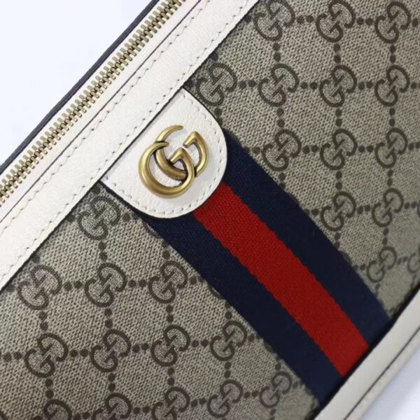 Gucci Unisex GG Ophidia Large Shoulder Bag Beige Ebony GG Supreme Canvas (3)