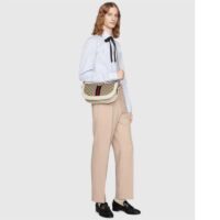 Gucci Unisex GG Ophidia Large Shoulder Bag Beige Ebony GG Supreme Canvas (5)