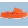 Gucci Unisex GG Platform Sandals Orange GG Cotton Sponge Rubber Sole 3 Cm heel
