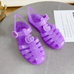 Gucci Unisex GG Sandal Double G Light Purple Rubber Sole Ankle Buckle Flat - immagine 2