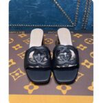 Gucci Women Interlocking G Cut-Out Sandal Black Leather Mid-Heel 5 cm Heel – Bild 3