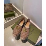 Gucci Unisex Matelassé Canvas Espadrille Beige Ebony Diagonal Matelassé Original GG Canvas – Bild 4