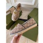 Gucci Unisex Matelassé Canvas Espadrille Beige Ebony Diagonal Matelassé Original GG Canvas – Bild 7