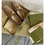 Gucci Unisex Matelassé Canvas Espadrille Beige Ebony Diagonal Matelassé Original GG Canvas – Bild 5