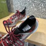 Gucci Unisex Run Sneaker Black Red GG Technical Knit Fabric Interlocking G Rubber - Imagen 9