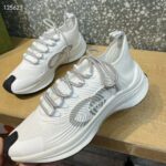 Gucci Unisex Run Sneaker White Technical Knit Fabric Interlocking G Rubber - Image 5