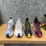 Gucci Unisex Run Sneaker White Blue GG Technical Knit Fabric Interlocking G Rubber - Imagen 12