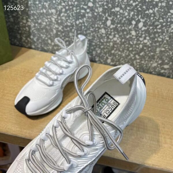 Gucci Unisex Run Sneaker White Technical Knit Fabric Interlocking G Rubber (2)