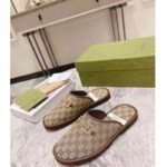 Gucci Unisex Slipper with Horsebit GG Supreme Canvas Gold-Toned Hardware - Image 5