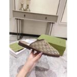 Gucci Unisex Slipper with Horsebit GG Supreme Canvas Gold-Toned Hardware - Image 7