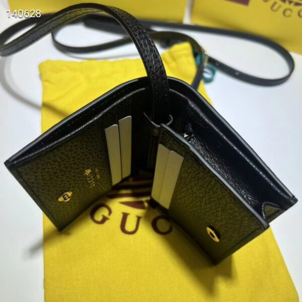 Gucci Women Adidas x Gucci Card Case Horsebit Black Off-White Leather Trefoil Print (2)