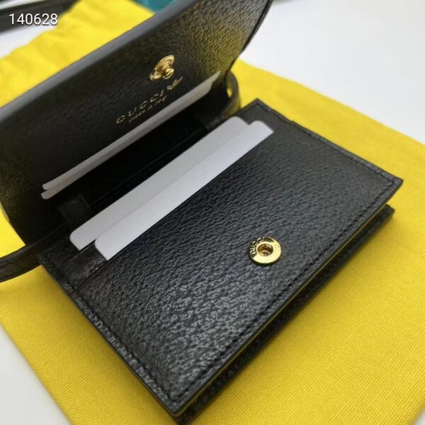 Gucci Women Adidas x Gucci Card Case Horsebit Black Off-White Leather Trefoil Print (6)