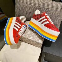 Gucci Women Adidas x Gucci GG Gazelle Sneaker Red Velvet Details Demetra (11)