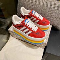 Gucci Women Adidas x Gucci GG Gazelle Sneaker Red Velvet Details Demetra (11)