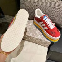 Gucci Women Adidas x Gucci GG Gazelle Sneaker Red Velvet Details Demetra (11)