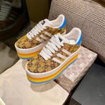 Gucci Women Adidas x Gucci GG Gazelle Sneaker Walnut Bordeaux GG Canvas - Image 4