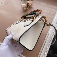 Gucci Women Diana Small Jumbo GG Tote Bag Off-White Ivory Canvas Double G (6)