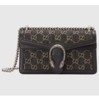 Gucci Women Dionysus Small GG Shoulder Bag Black Ivory GG Denim Jacquard (10)