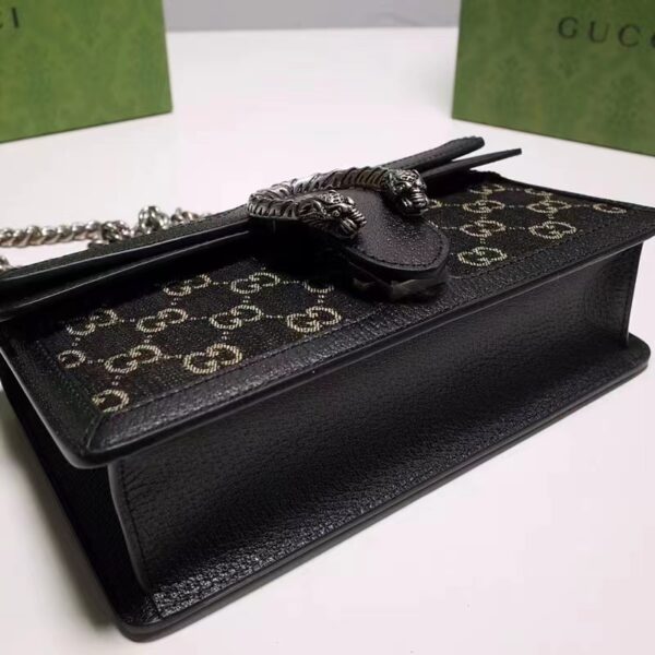 Gucci Women Dionysus Small GG Shoulder Bag Black Ivory GG Denim Jacquard (9)