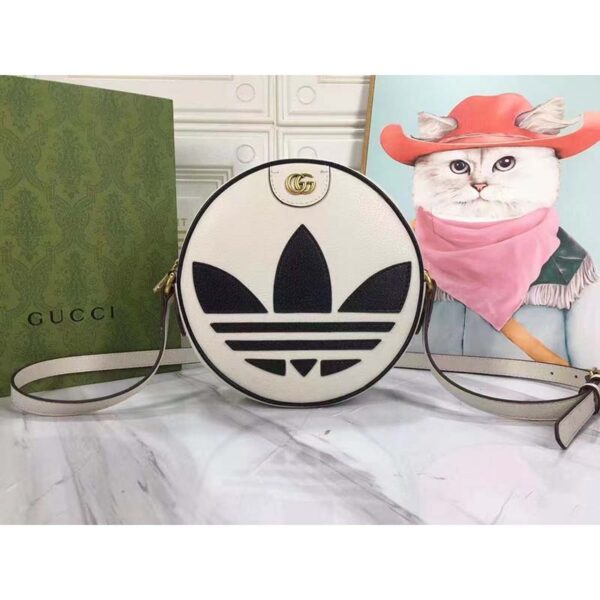 Gucci Women GG Adidas x Gucci Ophidia Shoulder Bag White Trefoil Leather Patch (4)