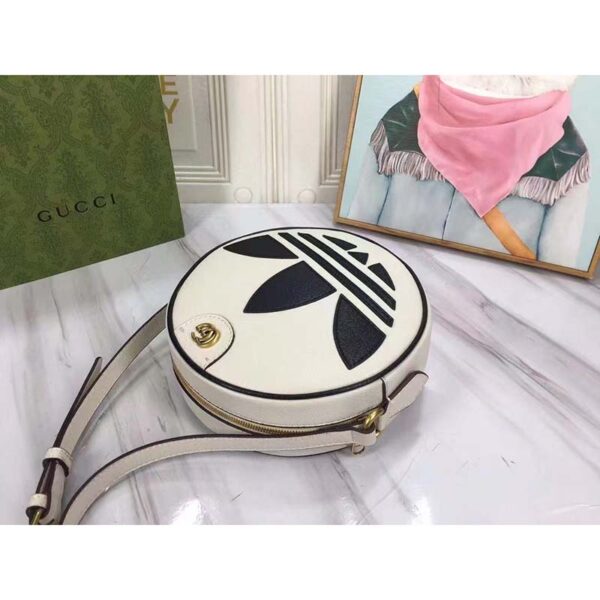 Gucci Women GG Adidas x Gucci Ophidia Shoulder Bag White Trefoil Leather Patch (5)