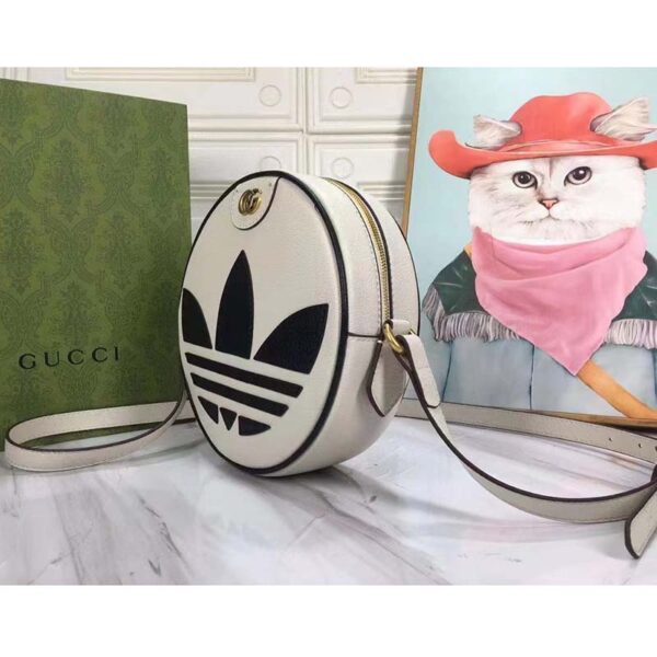Gucci Women GG Adidas x Gucci Ophidia Shoulder Bag White Trefoil Leather Patch (8)