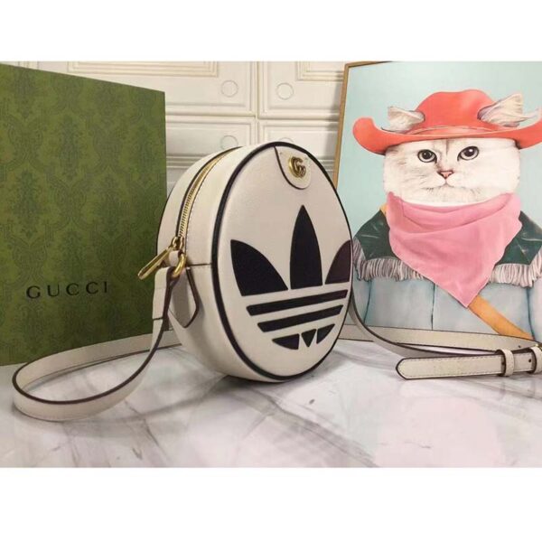 Gucci Women GG Adidas x Gucci Ophidia Shoulder Bag White Trefoil Leather Patch (9)