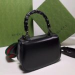 Gucci Women GG Bamboo 1947 Small Top Handle Bag Black Leather Bamboo Hardware - Bild 5