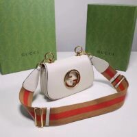 Gucci Women GG Blondie Mini Bag White Leather Round Interlocking G (3)