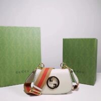 Gucci Women GG Blondie Mini Bag White Leather Round Interlocking G (3)