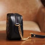 Gucci Women GG Marmont Matelassé Mini Bag Black Matelassé Chevron Leather Double G - Image 6