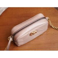 Gucci Women GG Marmont Matelassé Mini Bag Dusty Pink Matelassé Chevron Leather (16)