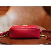 Gucci Women GG Marmont Matelassé Mini Bag Red Matelassé Chevron Leather (5)
