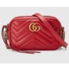 Gucci Women GG Marmont Matelassé Mini Bag Red Matelassé Chevron Leather