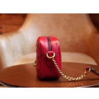 Gucci Women GG Marmont Matelassé Mini Bag Red Matelassé Chevron Leather (5)