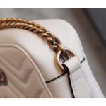 Gucci Women GG Marmont Matelassé Mini Bag White Matelassé Chevron Leather Double G - Bild 12