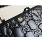 Gucci Women GG Matelassé Leather Medium Tote Black Matelassé Chevron Double G - Imagen 7