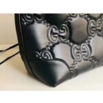 Gucci Women GG Matelassé Leather Medium Tote Black Matelassé Chevron Double G - Imagen 8