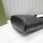 Gucci Women GG Small GG Shoulder Bag Black Debossed Leather Double G - Image 7