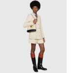 Gucci Women GG Small GG Shoulder Bag White Debossed Leather Double G - Image 12