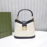 Gucci Women GG Small GG Shoulder Bag White Debossed Leather Double G - Image 2