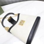 Gucci Women GG Small GG Shoulder Bag White Debossed Leather Double G - Image 5