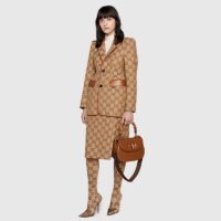 Gucci Women Gucci Bamboo 1947 Small Top Handle Bag Brown Leather Bamboo Hardware (6)