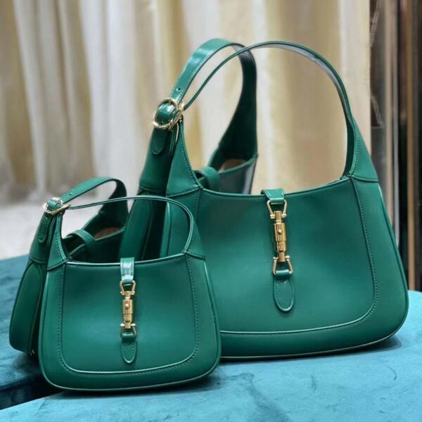 Gucci Women Jackie 1961 Small Shoulder Bag Emerald Green Leather (11)