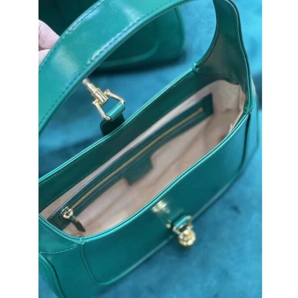 Gucci Women Jackie 1961 Small Shoulder Bag Emerald Green Leather (12)