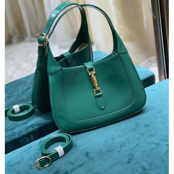 Gucci Women Jackie 1961 Small Shoulder Bag Emerald Green Leather (4)